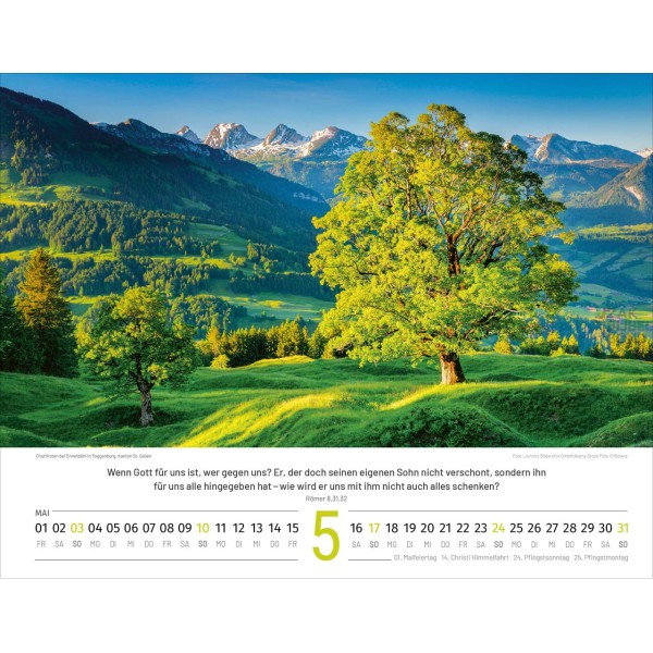 German Switserland calendar 2026