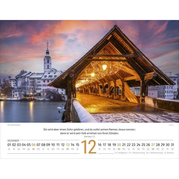 German Switserland calendar 2026