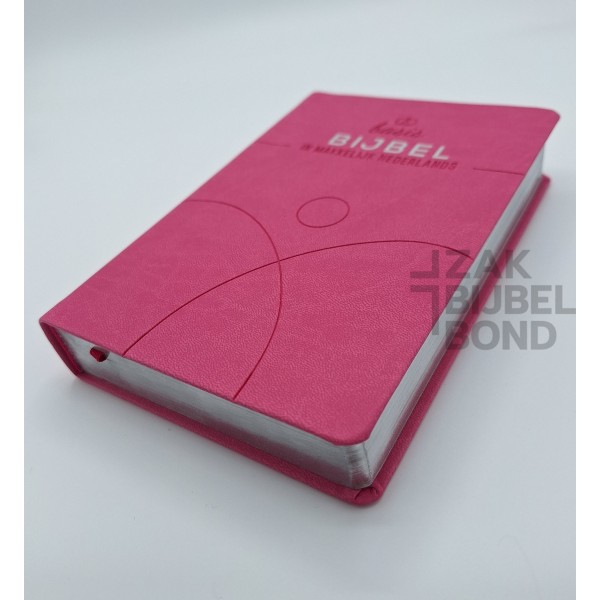 Dutch BasisBijbel Vivella fuchsia pink