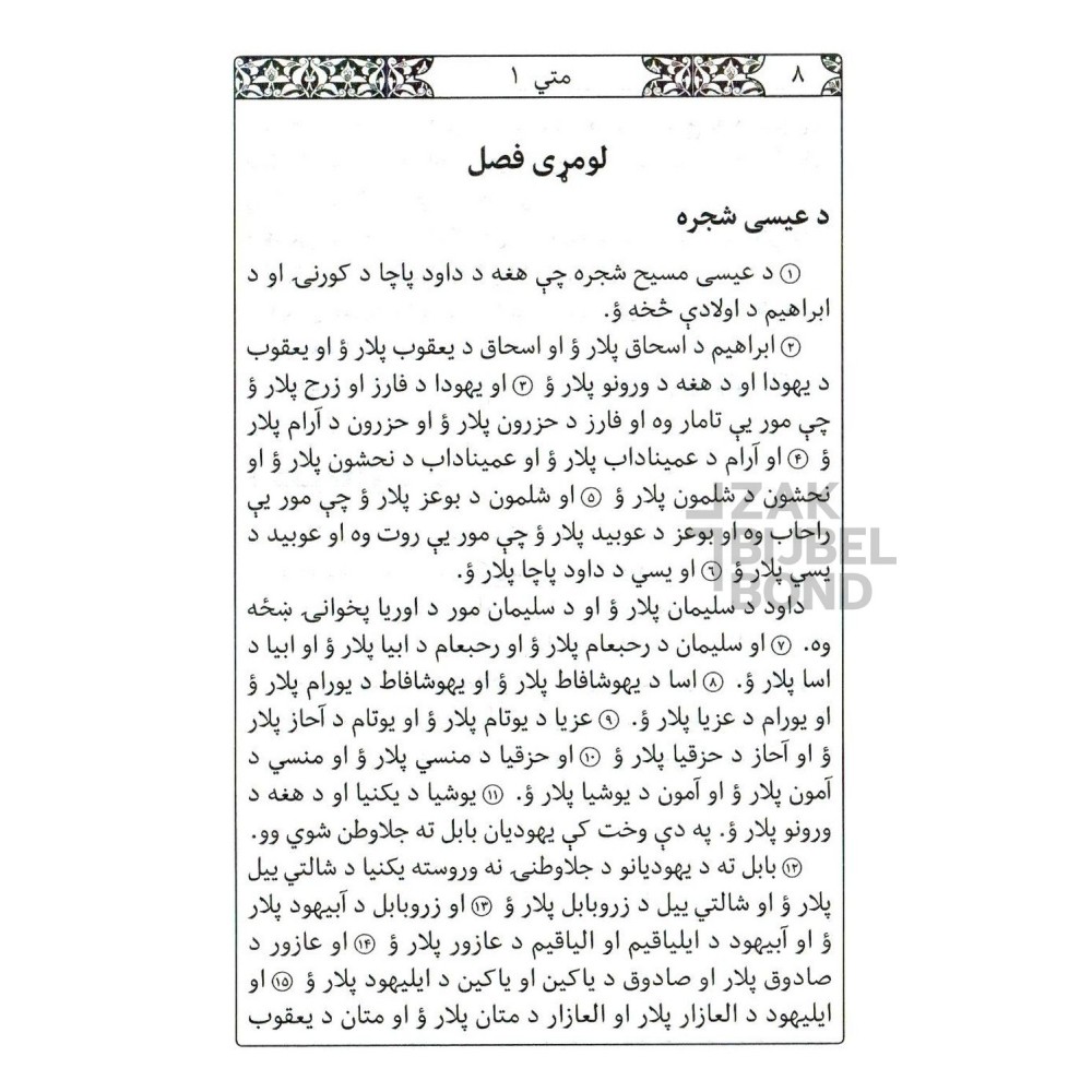 Pashto New Testament Afghanistan