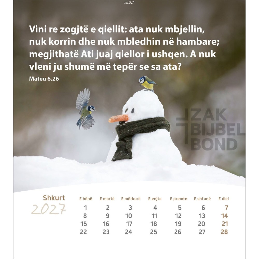 Albanese ansichtkaartenkalender 2027 - Leven voor jou