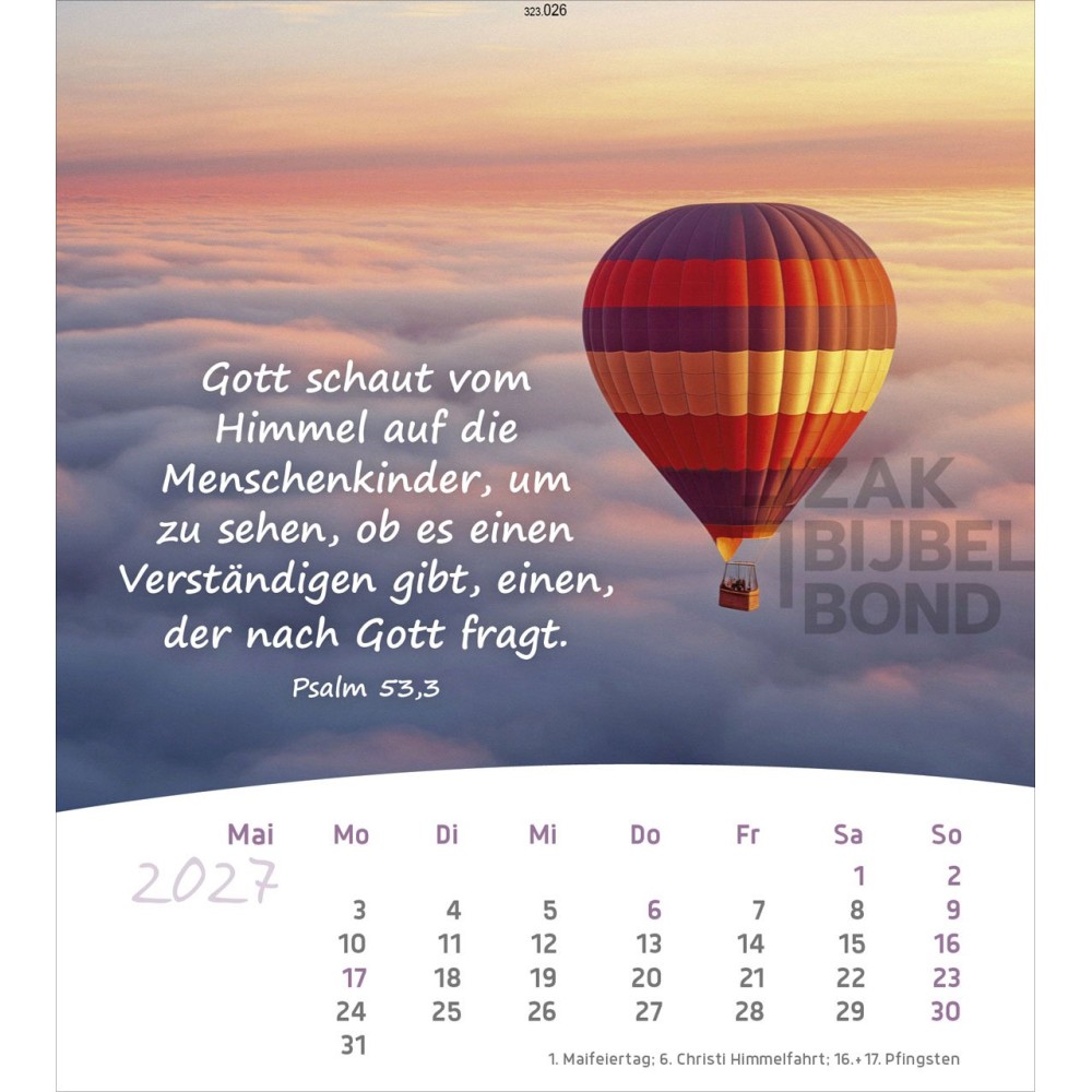 German postcard calendar 2027 - Life for you
