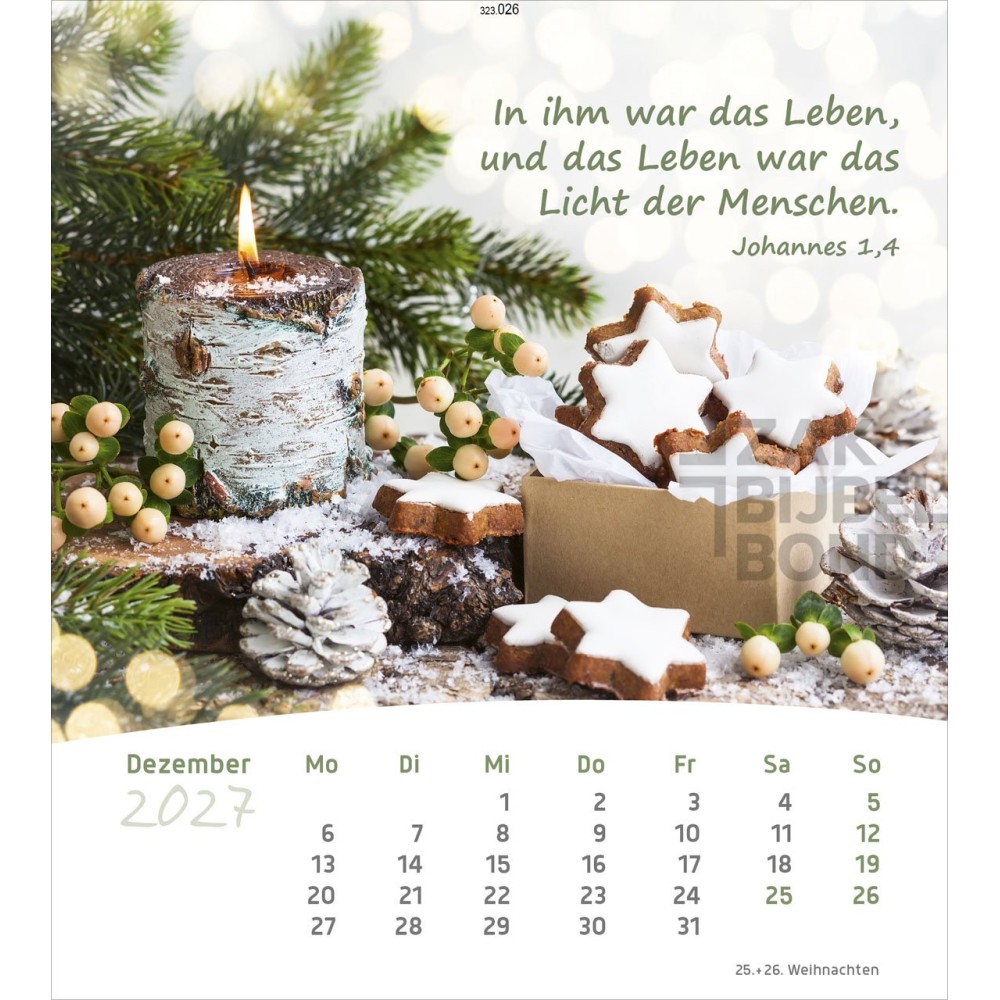 German postcard calendar 2027 - Life for you