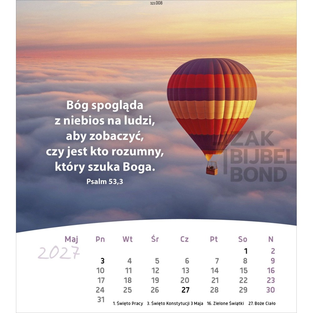 Polish postcard calendar 2027 - Life for you
