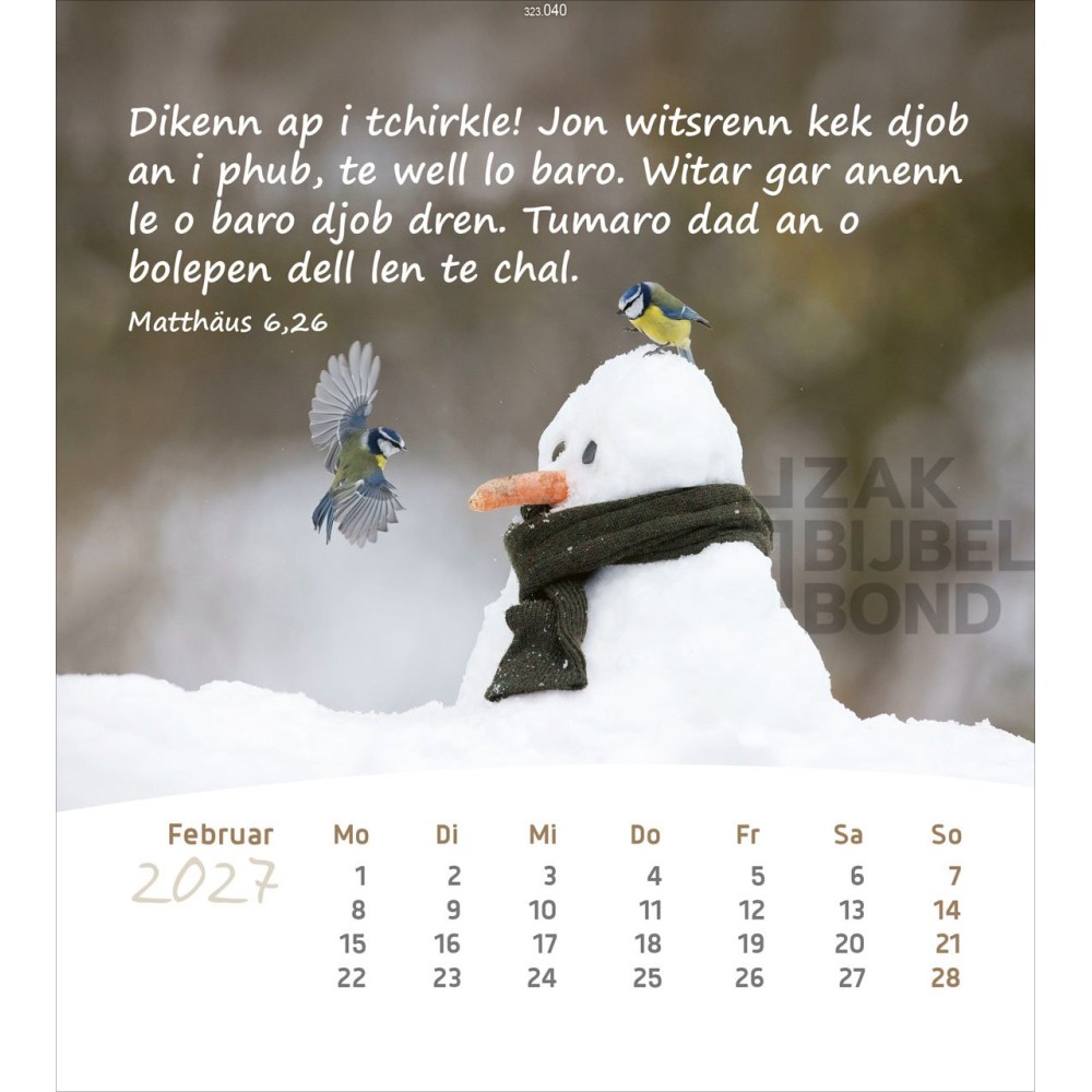 Romani postcard calendar 2027 - Life for you