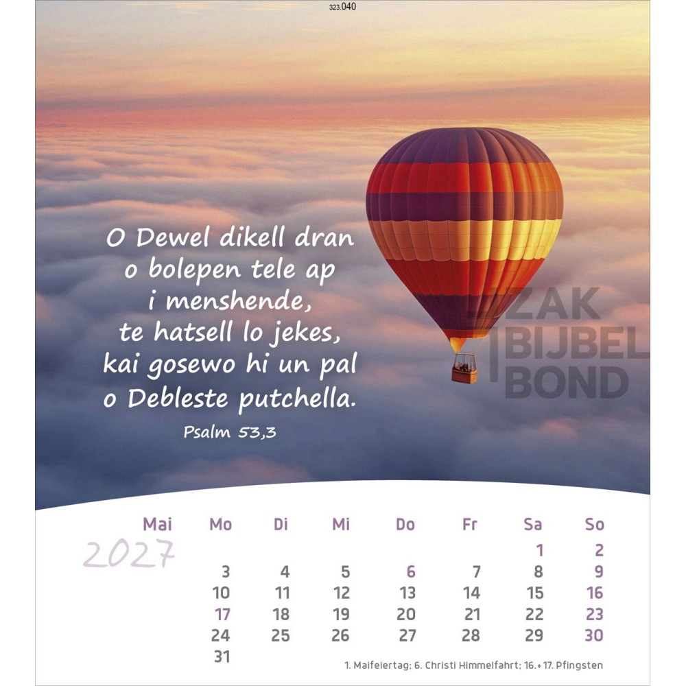 Romani postcard calendar 2027 - Life for you