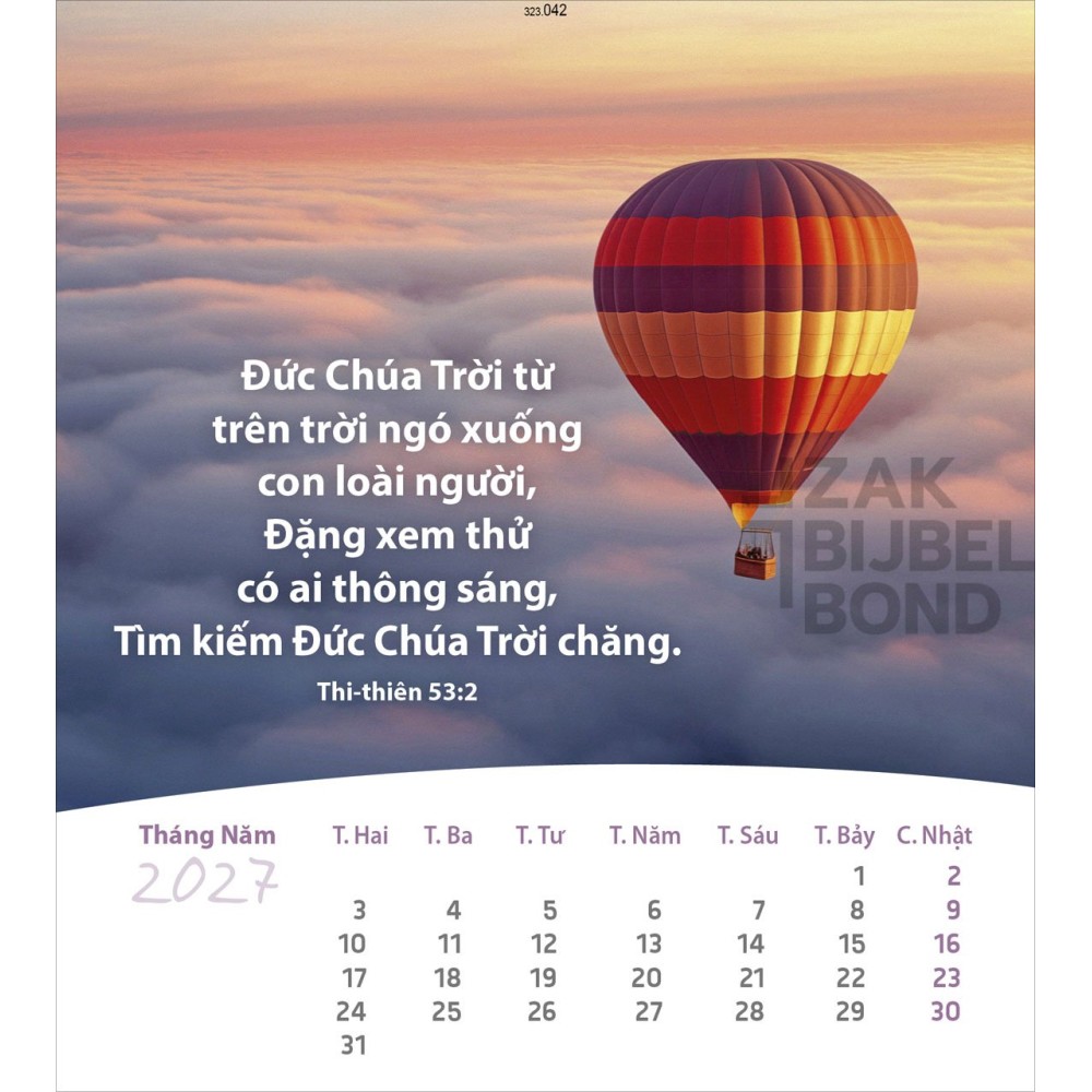 Vietnamese postcard calendar 2027 - Life for you