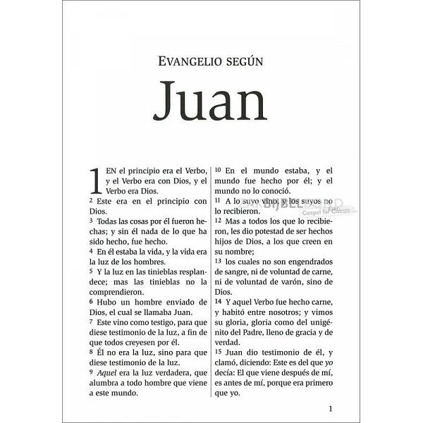 Spaans Johannes-evangelie in traditionele bijbelvertaling