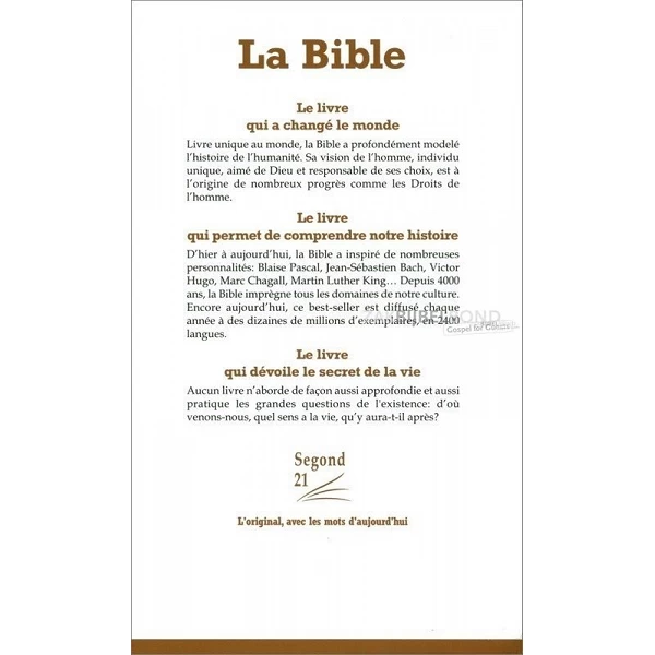 French Bible Louis Segond 21 paperback