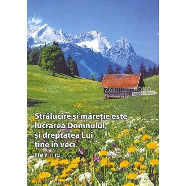 Romanian post card with Bible text