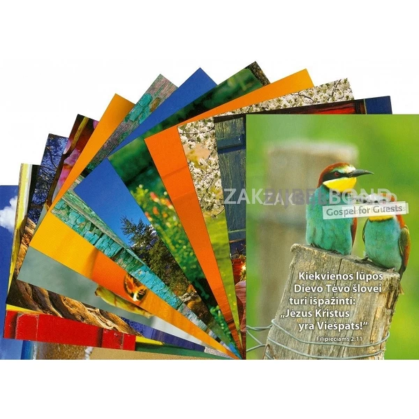Litouws, Ansichtkaart, 12 verschillende tekstkaarten met foto
