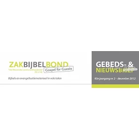 Nederlands, Meest recente Gebeds- en Nieuwsbrief ZakBijbelBond - Gospel for Guests