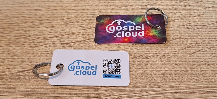 Keychain with QR-code Gospel.Cloud